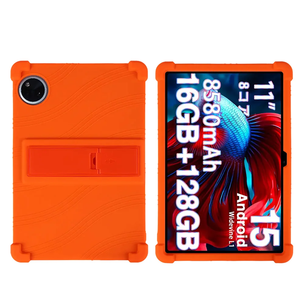 Für DOOGEE U11Profi Hülle 11 Zoll weiche Silikon tragbare Tablette-Hülle DOOGEE U11 mit Ständer stoßfest: elf / Orange