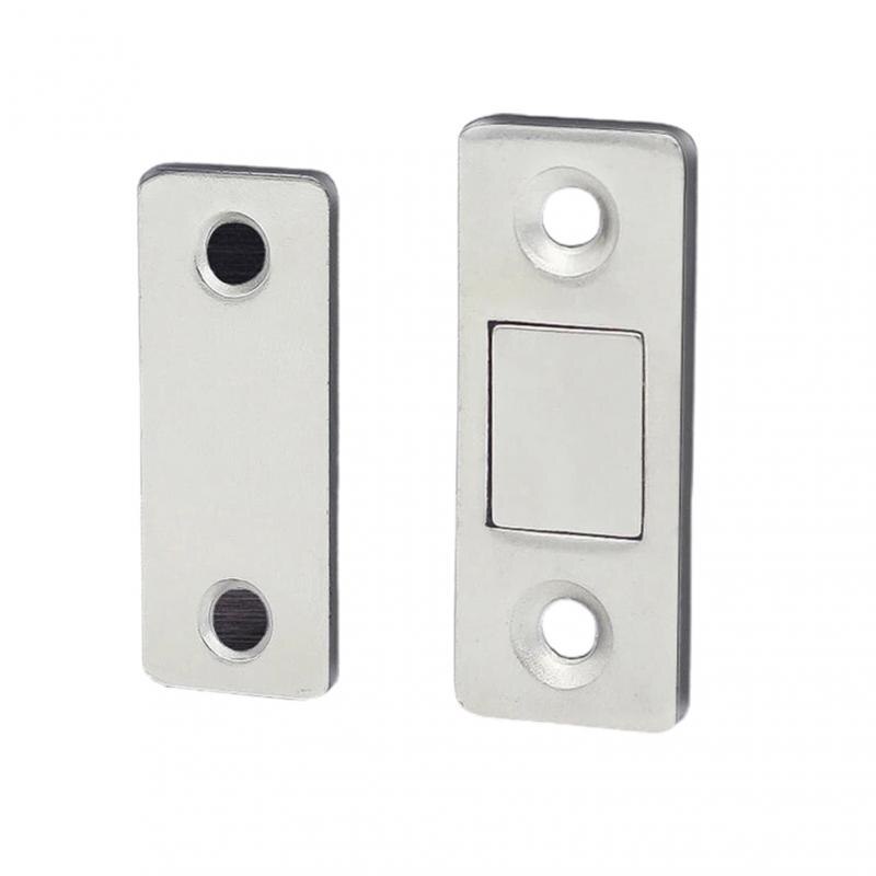 Punch-Gratis Magnetische Deurdranger Aluminium Deur Versterking Slot Beveiliging Deurslot Thuis Deur Stopper Set: Default Title