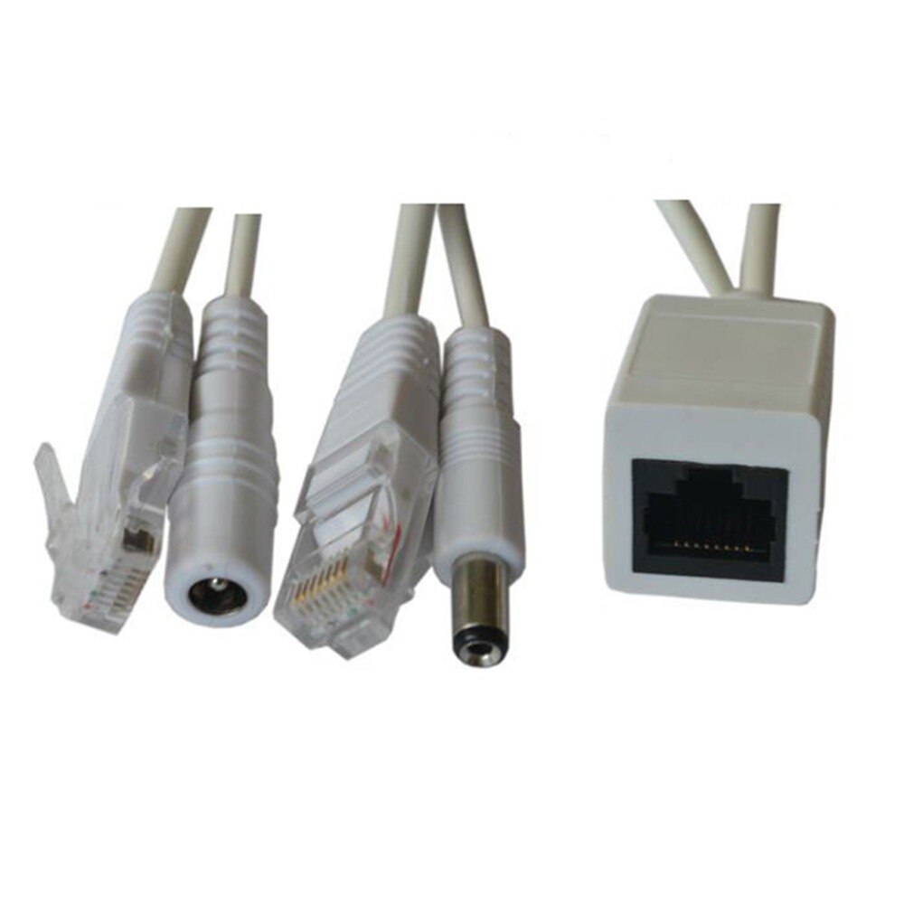 Poe kabel poe kabel passiv strøm over ethernet adapter kabel poe splitter injektor strømforsyningsmodul 12-48v for ip kamera
