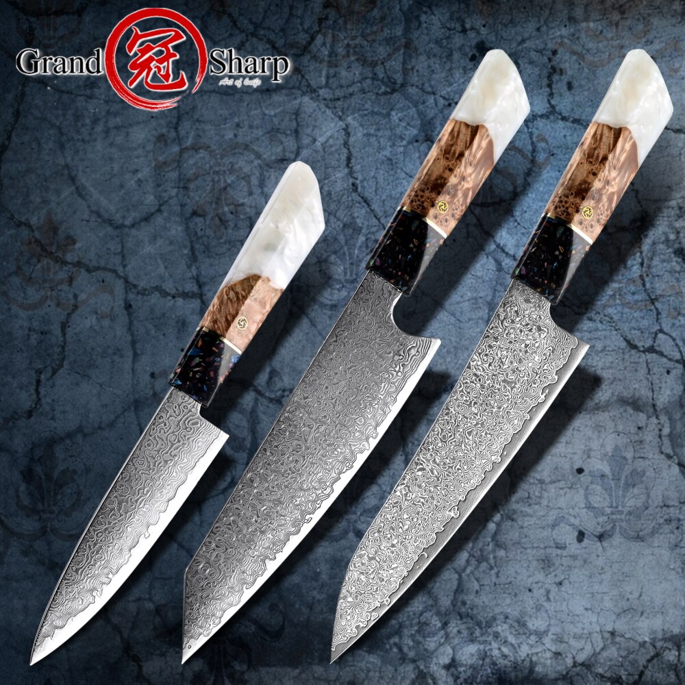 Grandsharp Chef's Knife 67 Layers vg10 Japanese Damascus Kitchen Knife Kitchen Stainless Steel Tools Gyuto Utility Kiritsuke