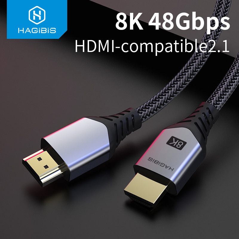 Hagibis Hdmi-Compatibel 2.1 Kabel 8K/60Hz 4K/120Hz 48Gbps Hoge Snelheid digitale Kabels 144Hz Voor Hdtv 'S PS4 Schakelaar Xbox Projectoren