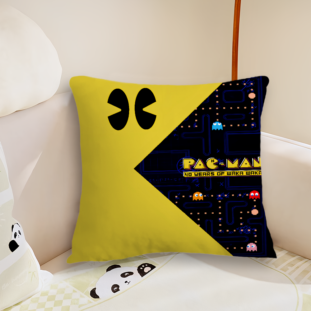 Funda de cojín con temática de juego, cómoda y suave, para sofá, sala de juegos, decorativa, lavable a máquina, para niños: 500 mm x 500 mm / Castaño