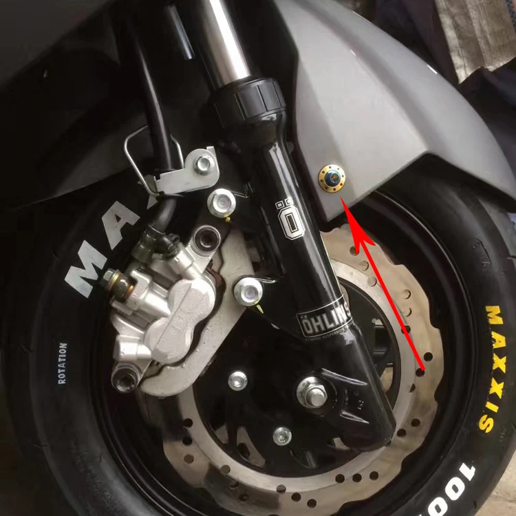 Tornillo de guardabarros modificado para coche eléctrico de motocicleta, horquilla plana, tornillo de color de acero inoxidable, almohadilla de tapa de brida hexagonal exterior M6