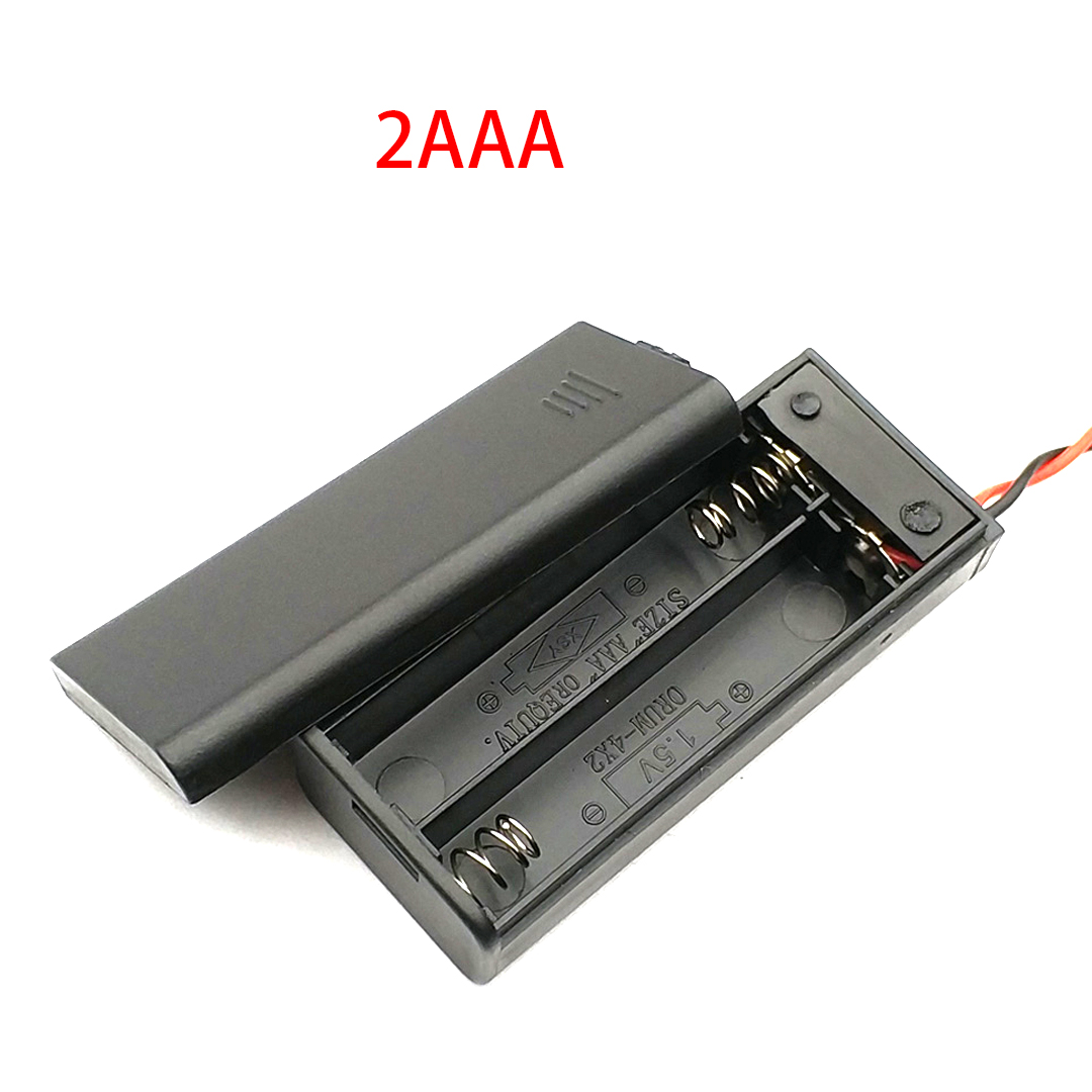 AAA Battery Holder AAA Battery Case With Leads With ON/OFF Switch Cover 2 3 4 Slot AAA Standard Battery Container: Blue