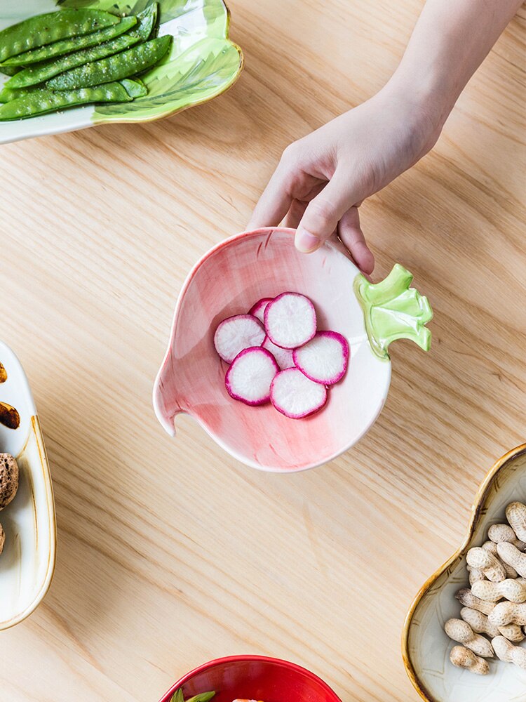 Forma vegetal porcelana louça uso doméstico salada tigela sobremesa alface prato criativo moda cerâmica utensílios de mesa