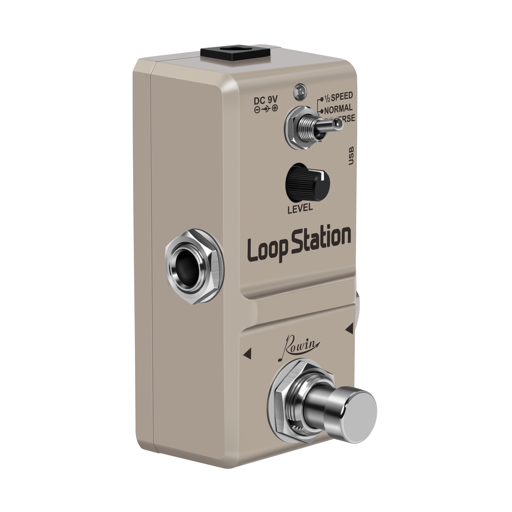 Rowin Loop Station Looper Effects Pedal Unlimited Overdubs 10 Minutes of Looping, 1/2 time, and Reverse