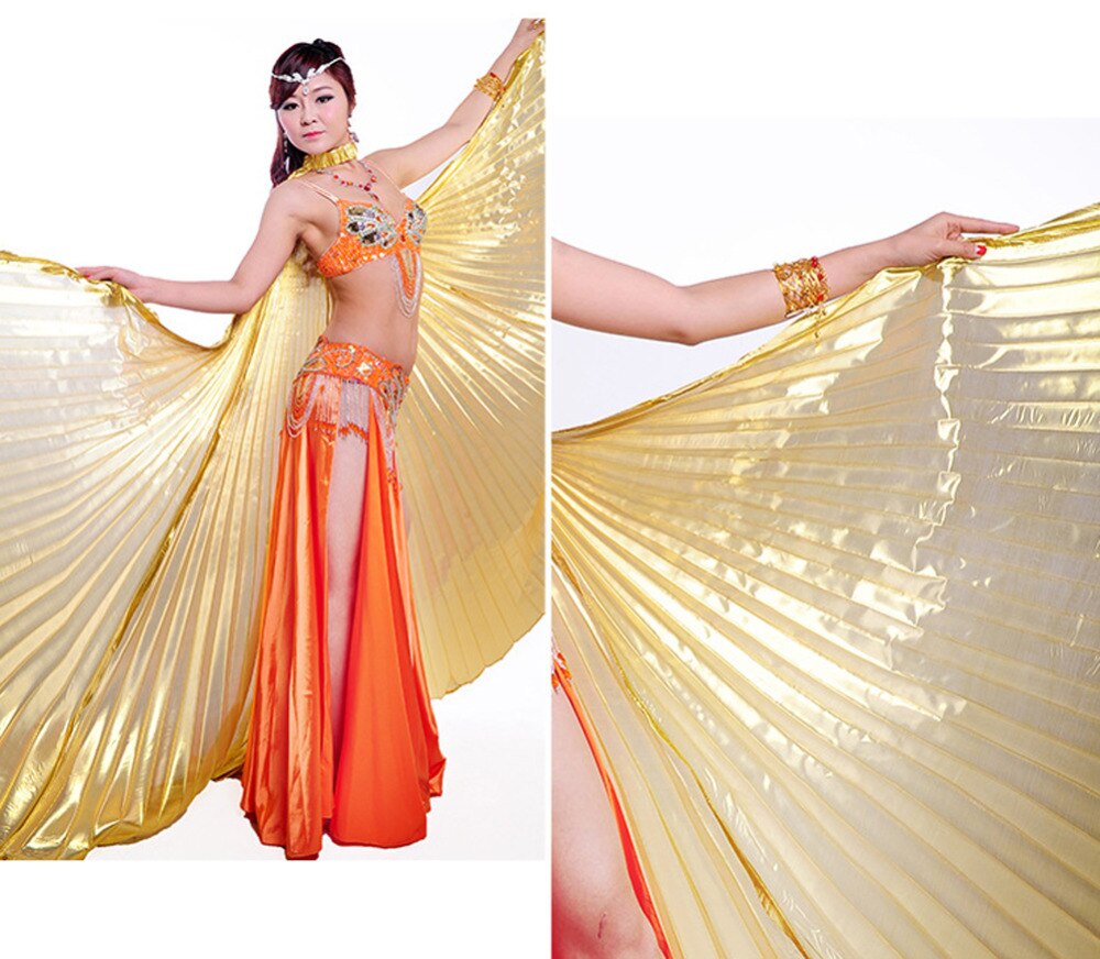 Alas de Isis de danza del vientre exótica, traje de alas de Ángel Isis de apertura de danza del vientre para mujer