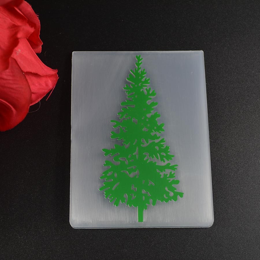 Christmas tree plastic embossing folder for card making stationary paper crafts stencil cutting die background