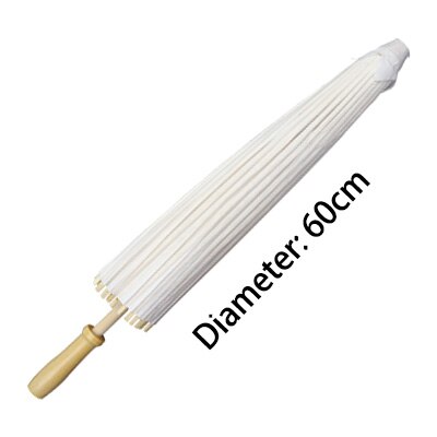 Paraguas de papel de aceite pintado a mano para niños, paraguas de estilo chino en blanco, accesorios de decoración de arte, pintado a mano: Diameter 60cm