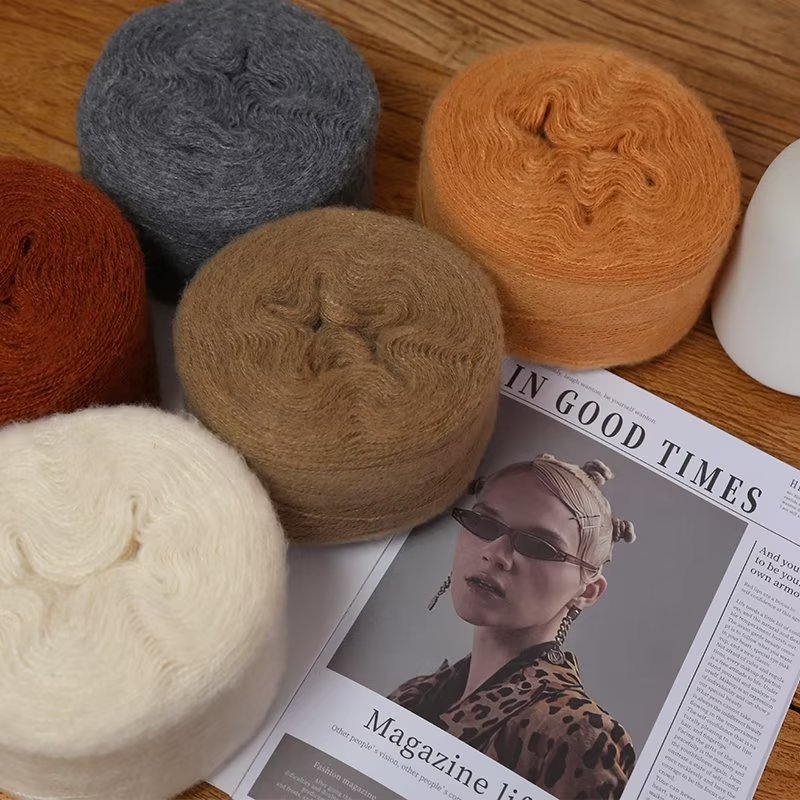 50g mohair silkesgarn för stickning tunt virkgarn ull stickgarn akryl plysch puffigt fluffgarn ultrafin ullstickning