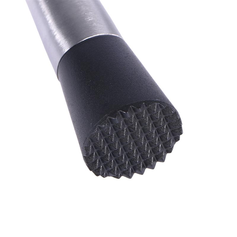 Rostfritt stål cocktail shaker mixer muddler vin omrörare is kross pinne med räfflat plasthuvud