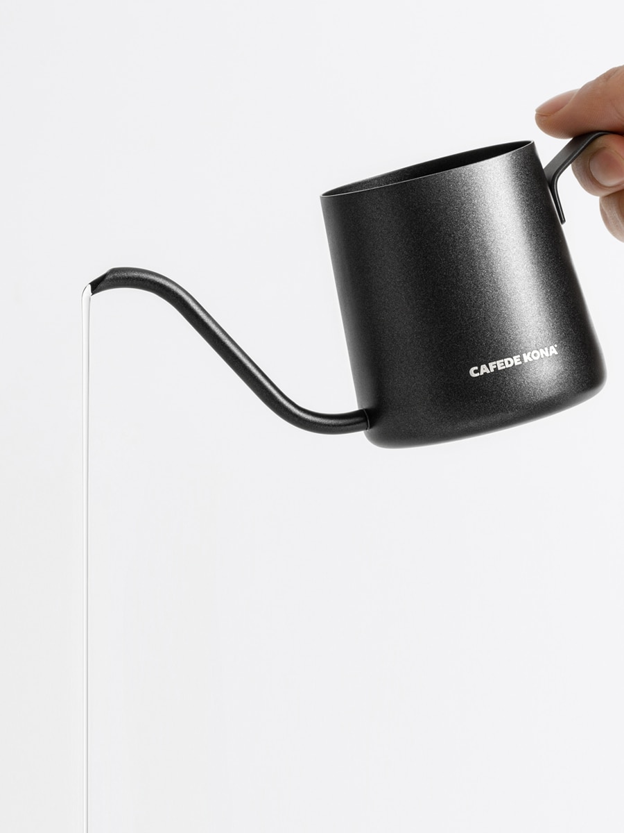 CAFEDEKONA Gooseneck Kettle Coffee Drip Pour-over pot 8 ounce /12 ounce spiky spout MINI ear hanger Long Spout Stainless Steel