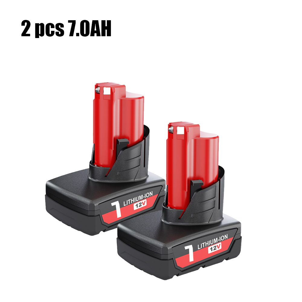for Milwaukee M12 Battery 12V 7.0AH/8.0AH Replacement Batteries for Milwaukee M12 48-11-2401 48-11-2402 48-11-2411: Orange