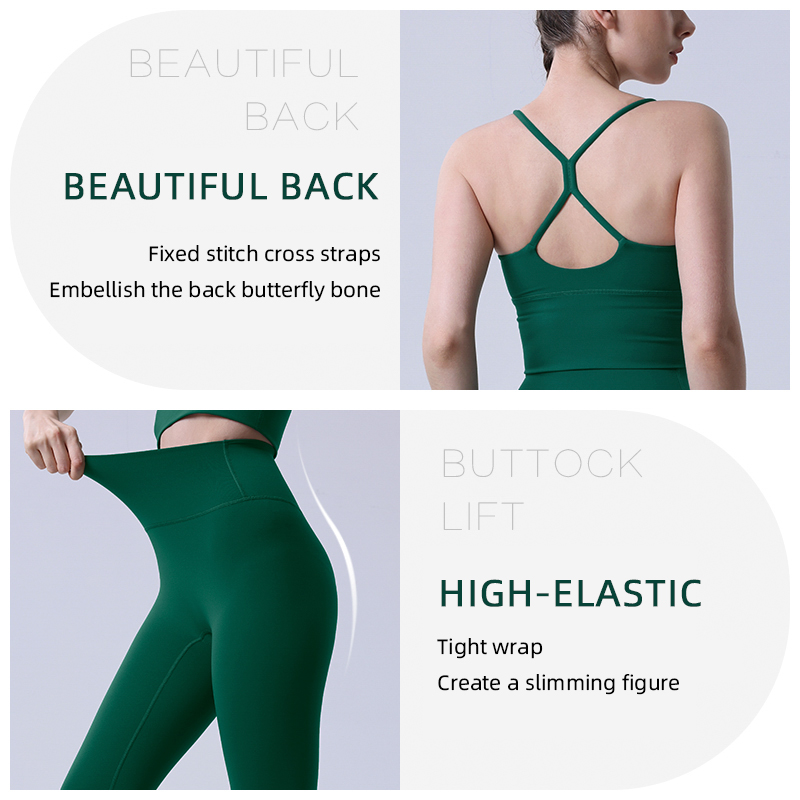 Ropa de Yoga de 2 piezas, chándal para mujer, ropa atlética, traje de Fitness para Pilates, entrenamiento de gimnasio, ropa de realce, Sujetador deportivo, traje de mallas