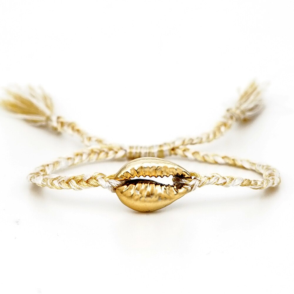 Goboho-pulsera de flores Miyuki para mujer, accesorios de joyería con cuentas, telar hecho a mano, Pulseras tejidas, joyería de concha Bohemia: B-B190057A