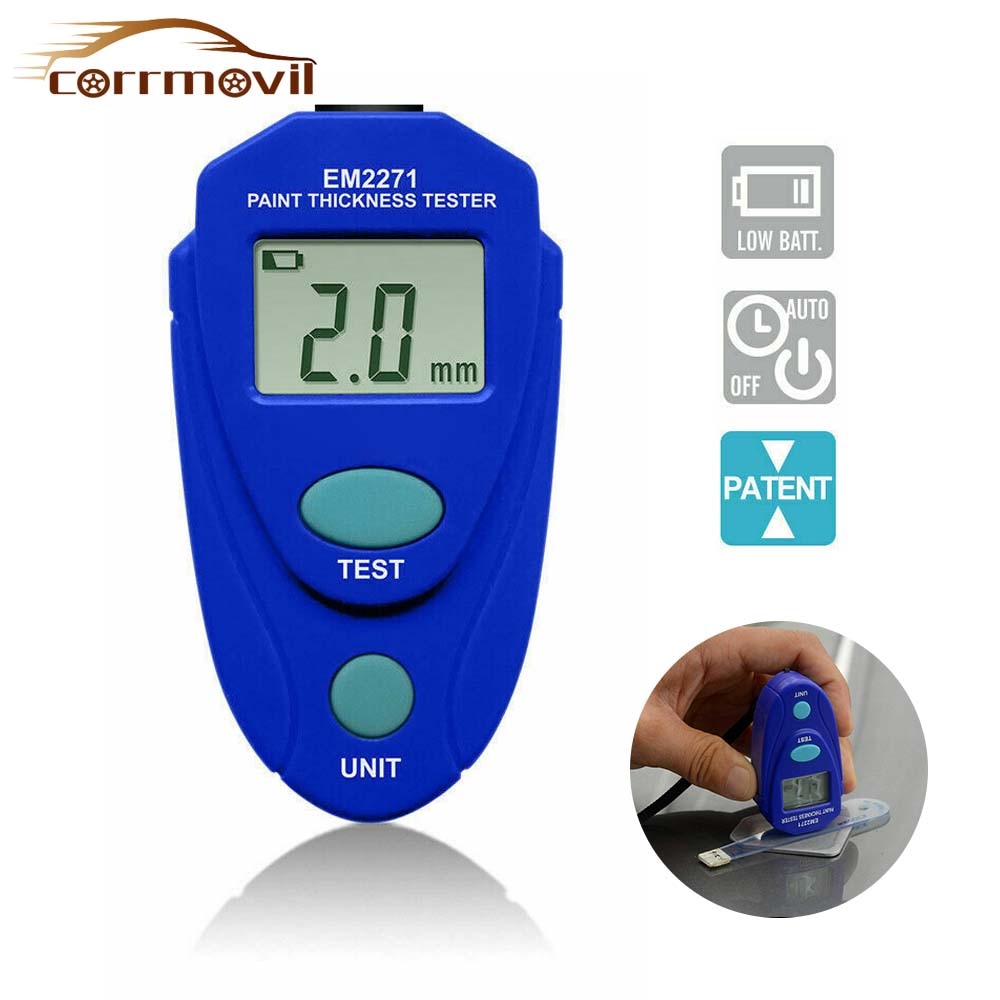 Digital Coating Thickness Gauge Backlight LCD Dispaly Car Paint Thickness Tester Automobile Accurate Measuring Tool EM2271
