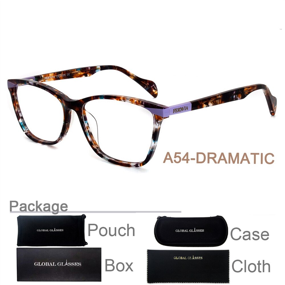 Nova borboleta óculos moldura quadrada óculos de moda quadro bonito impressão eyewear para a mulher fvg7138: A54-DRAMATIC