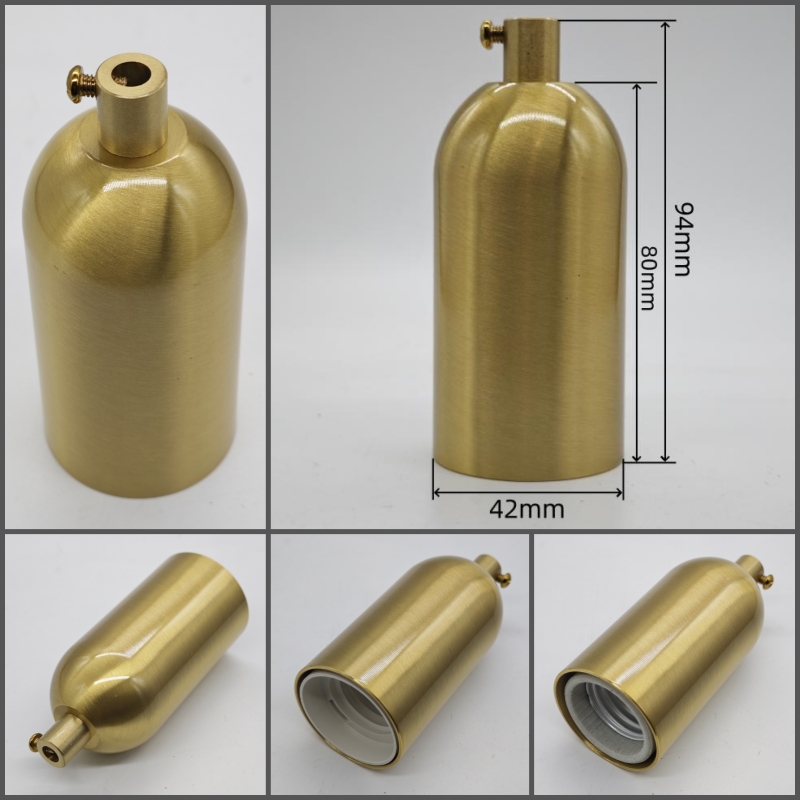 Edison DIY lamp holder for shade Pure brass material vintage threaded Socket Bulb Fitting E27 UL/CE lighting copper base: Ivory / 2G7