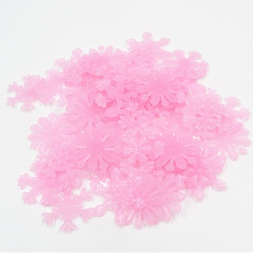 50 stücke Leuchtende Schneeflocken Zauberstab Aufkleber Winter Gefrorene Party DIY Ornamente Weihnachten Dekorationen für Heimat Navidad Gefälschte Schnee Dekor: Rosa