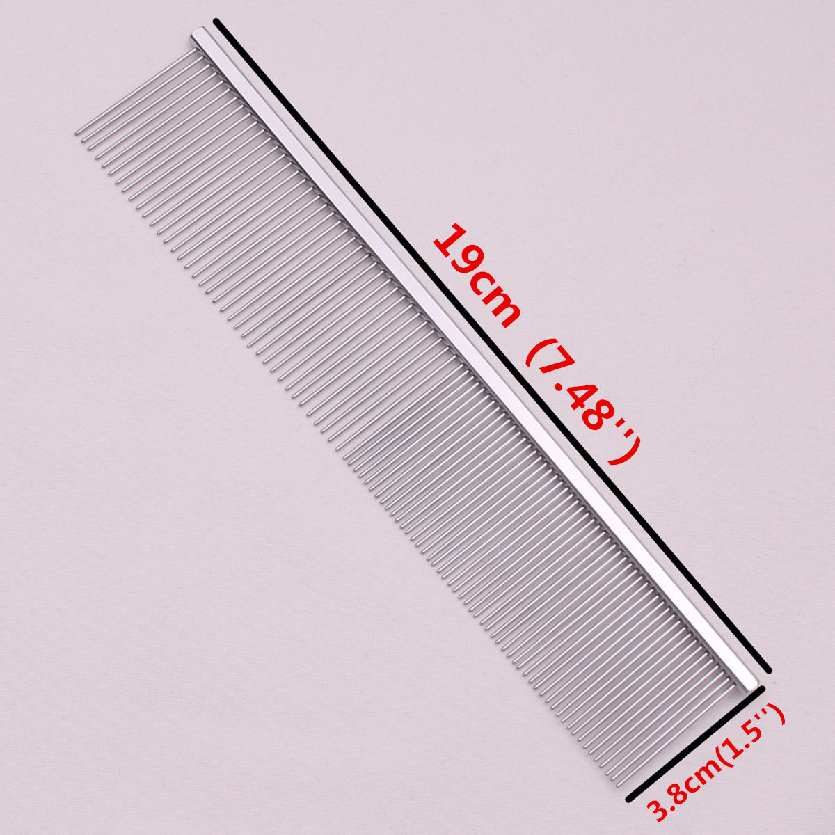 Copper Dog Grooming Combs Pet Boundary Knot Massage Tools Salon Cat Hair Cleaning Crescent High Low Teeth 7817#: Silver