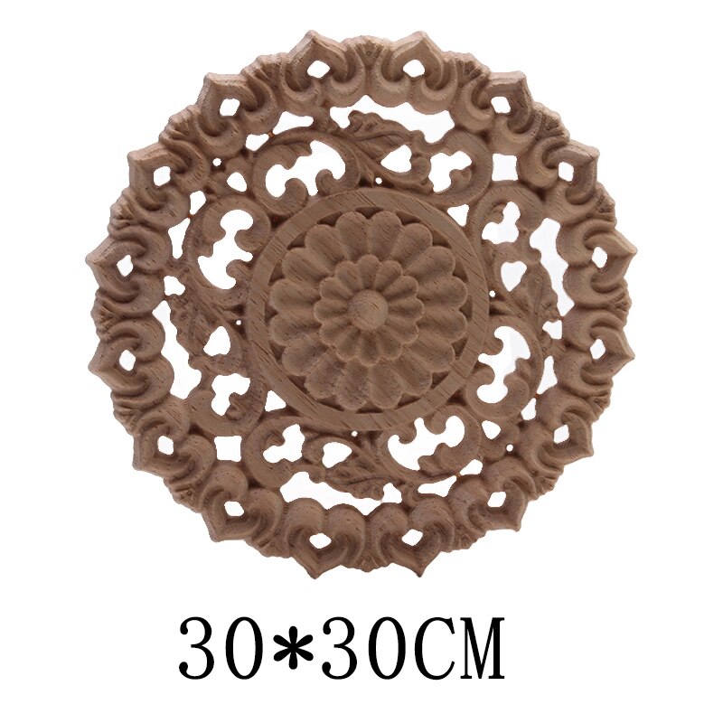 Wood Decal Furniture Decoration Accessories Wood Applique Flower Wood Decal Antique Exquisite Long Flower Wooden Window: B211-5