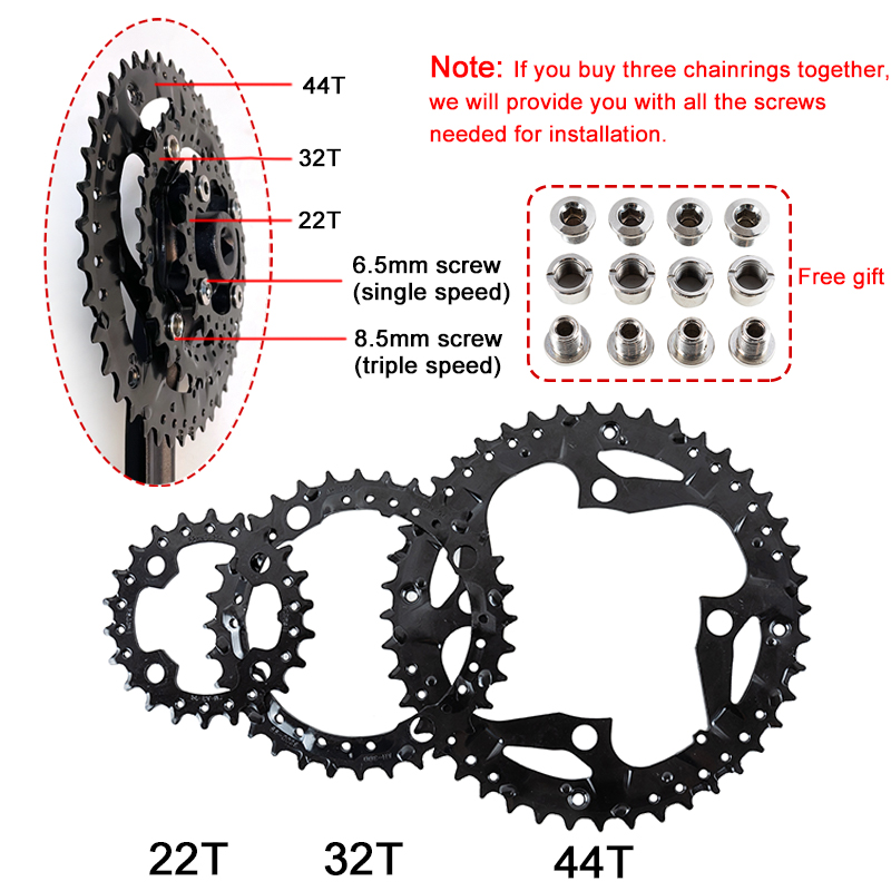 3*9 Speed Fiets Kettingblad 104/64BCD Fiets Chain Ring 22T 32T 44T Mtb Kettingwiel 27 Speed Fiets Ster Mtb Crankstel Deel