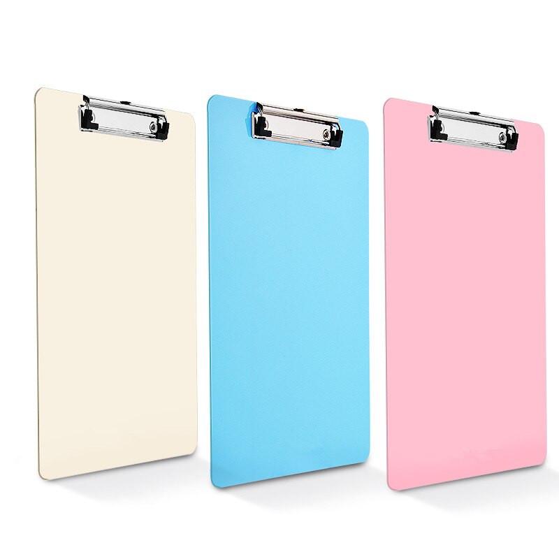 5 Colors A4 Plastic Clip Board Portable File Folder Clipboard with Hook Drawing Writing Pad Office Supplies Student Stationery