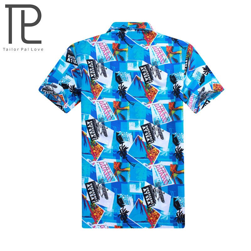 Short Sleeve Men&#39;s Beach Shirt Summer Cool Palm Tree Print Hawaiian Shirt Swim Shirts For Men Vacation Wear