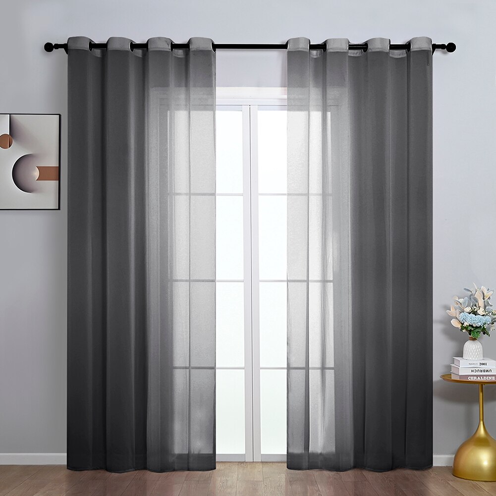 Sheer Window Curtains Tulle Voile Home Fabric Drapes for Living Room Study Bedroom Kitchen
