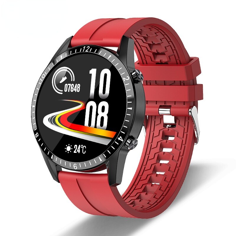LIGE smartwatch z funkcją telefonu w pełni dotykowy ekran sportowy zegarek do Fitness IP68 wodoodporne połączenie Bluetooth dla androida ios smartwatch Men: Czerwony