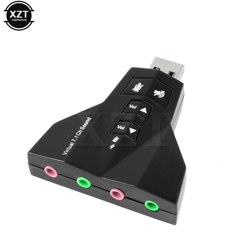 Adattatore esterno USB Scheda Audio Digitale A Doppio Virtuale A 7.1 Canali USB 2.0 2 in 1 3D Audio Auricolare Cuffie Microfono 3.5mm per pc