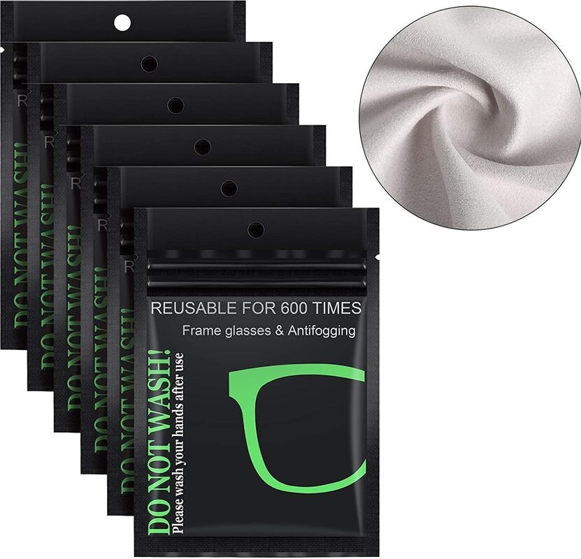 12Pcs Reusable Anti-Fog Wipes Glasses Pre-moistened Antifog Lens Cloth Defogger Eyeglass Wipe Prevent Fogging for Glasses 1-12pc: Anti-Fog Wipes-6PCS