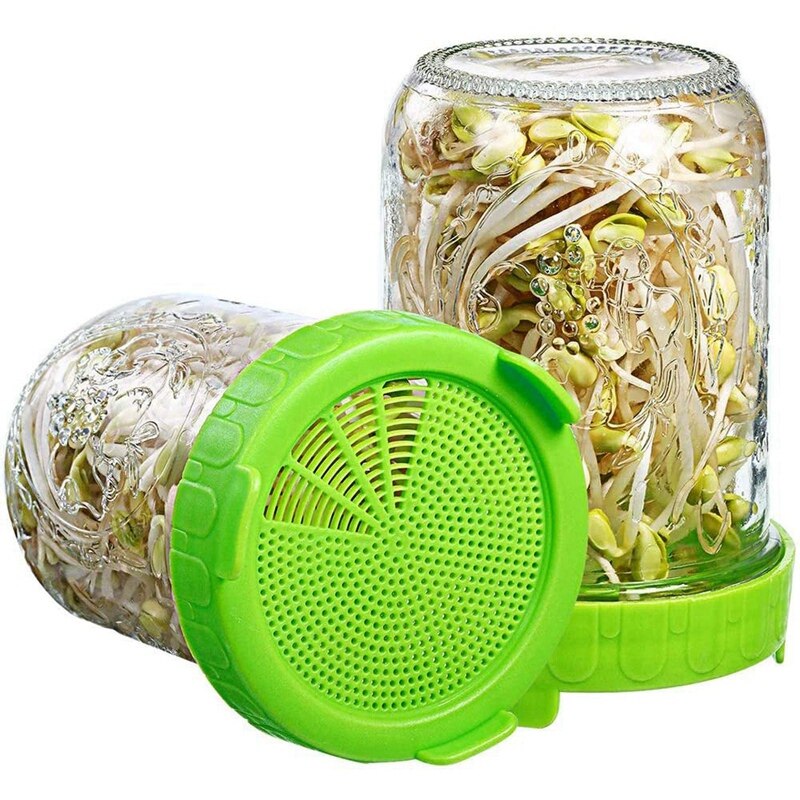 Stainless Steel Sprouting Jar Lid with Sprouting Stands and Sprouting Lids for Wide Mouth Mason Jars to Make Sprout 86mm