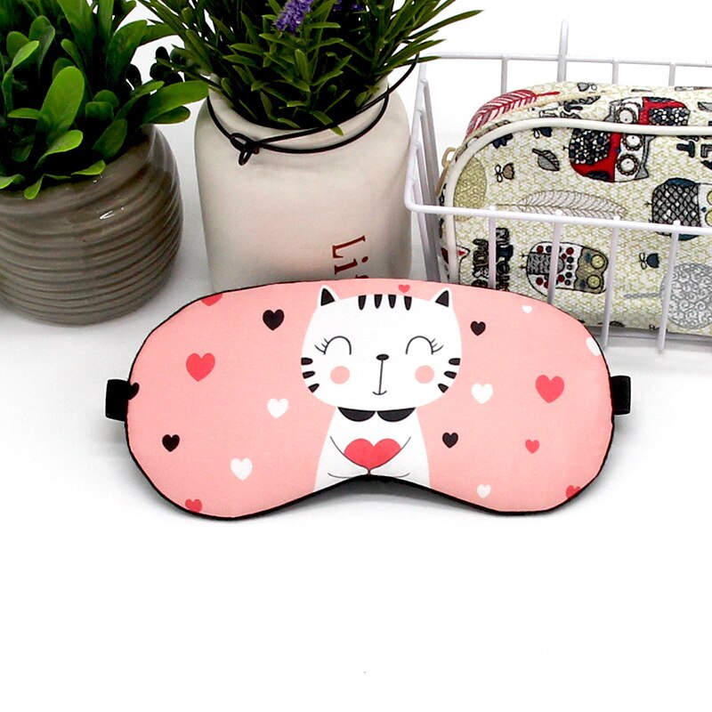 Femmes chat Patten Relax voyage bandeau dessin animé impression masque de couchage belle Eye patch yeux couverture Kawaii hommes sommeil glace masque pour les yeux: 5