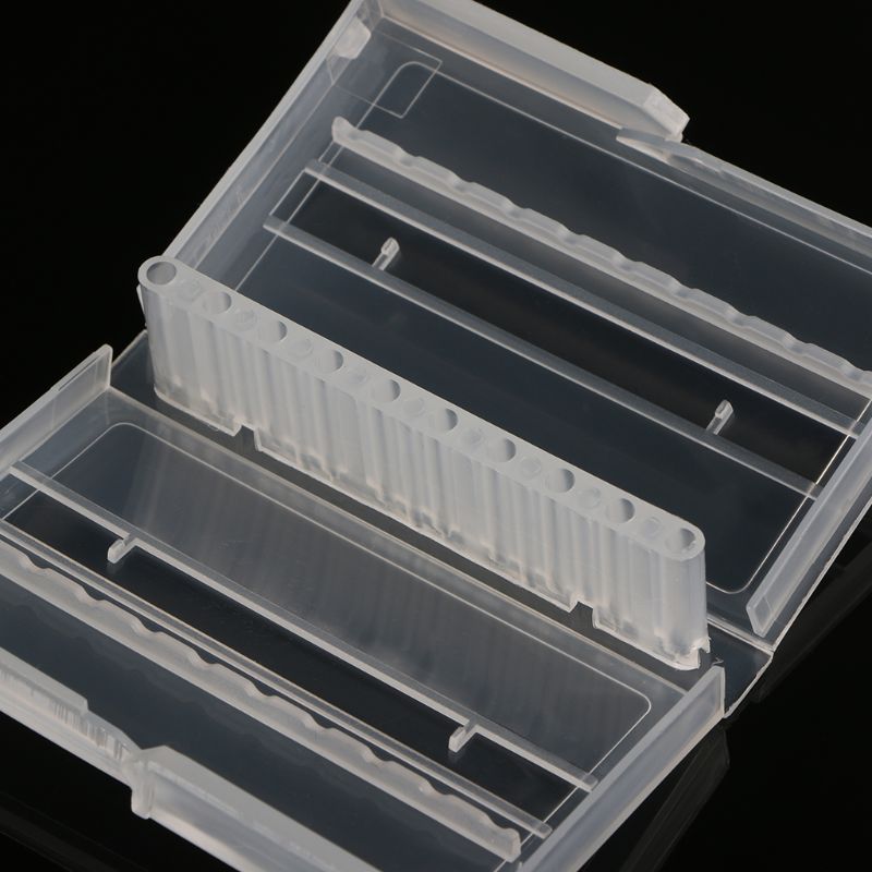 10 Holes Nail Drill Bit Case Plastic Empty Storage Box Milling Cutters Holder Case