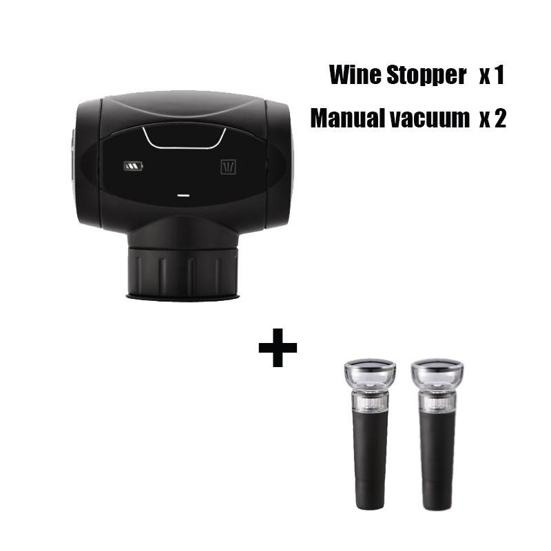 2/4PCS Electric Automatic Vacuum Wine Stopper with Dispenser Battery Powered LED Red Wine Air Pumping Vaccum Stopper Bar Tools: Set 4