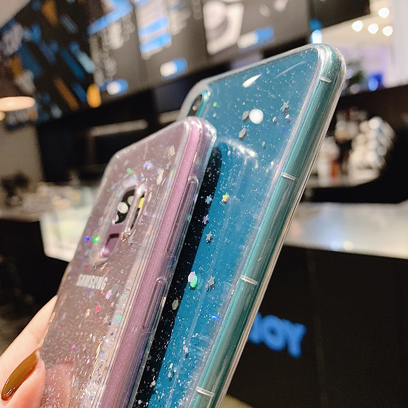 Case For Huawei Mate 20 lite Y9 Play 7c 7s Honor 7a Play 9i 9 7X Clear Bling Glitter Sparkle Foil Sequins Case