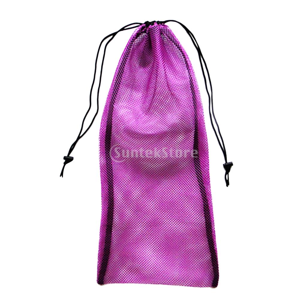 19 &quot;x 9&quot; borsa con coulisse in rete per immersioni subacquee Snorkeling attrezzatura da immersione pinne pinne occhiali maschera Snorkel attrezzatura da nuoto borsa per il trasporto: Purple