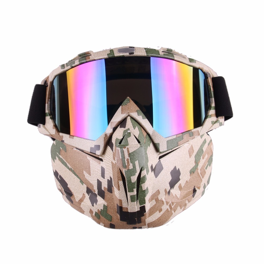 Motorcycle Mask Goggles Riding Windproof Motocross goggles Riding Skiing Moto Bike Detachable Modular Dust Helmet Goggle glasses