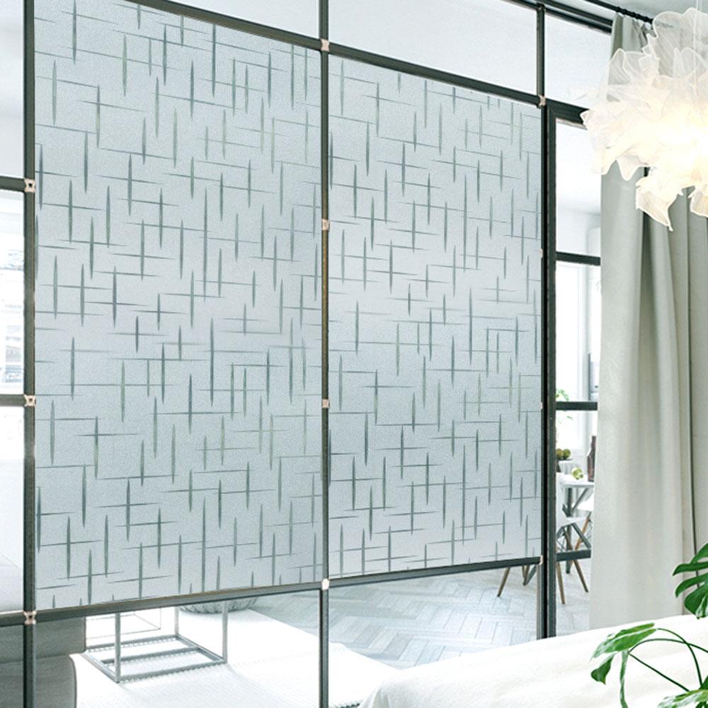Window Film Removeable Non-adhesive Privacy Frosted Glass Film for Bathroom Office Meeting Room 45*500cm