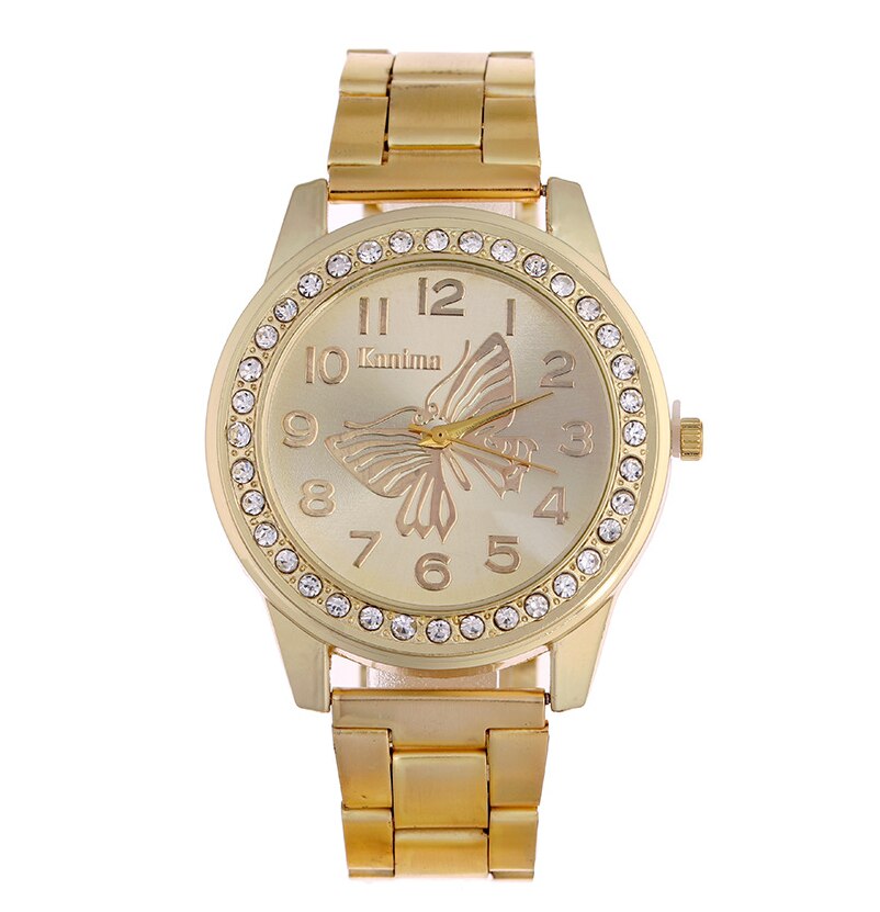 Zegarki meskie luxe merken strass dameshorloge zilver roestvrij staal dames vlinder quartz horloges relojes