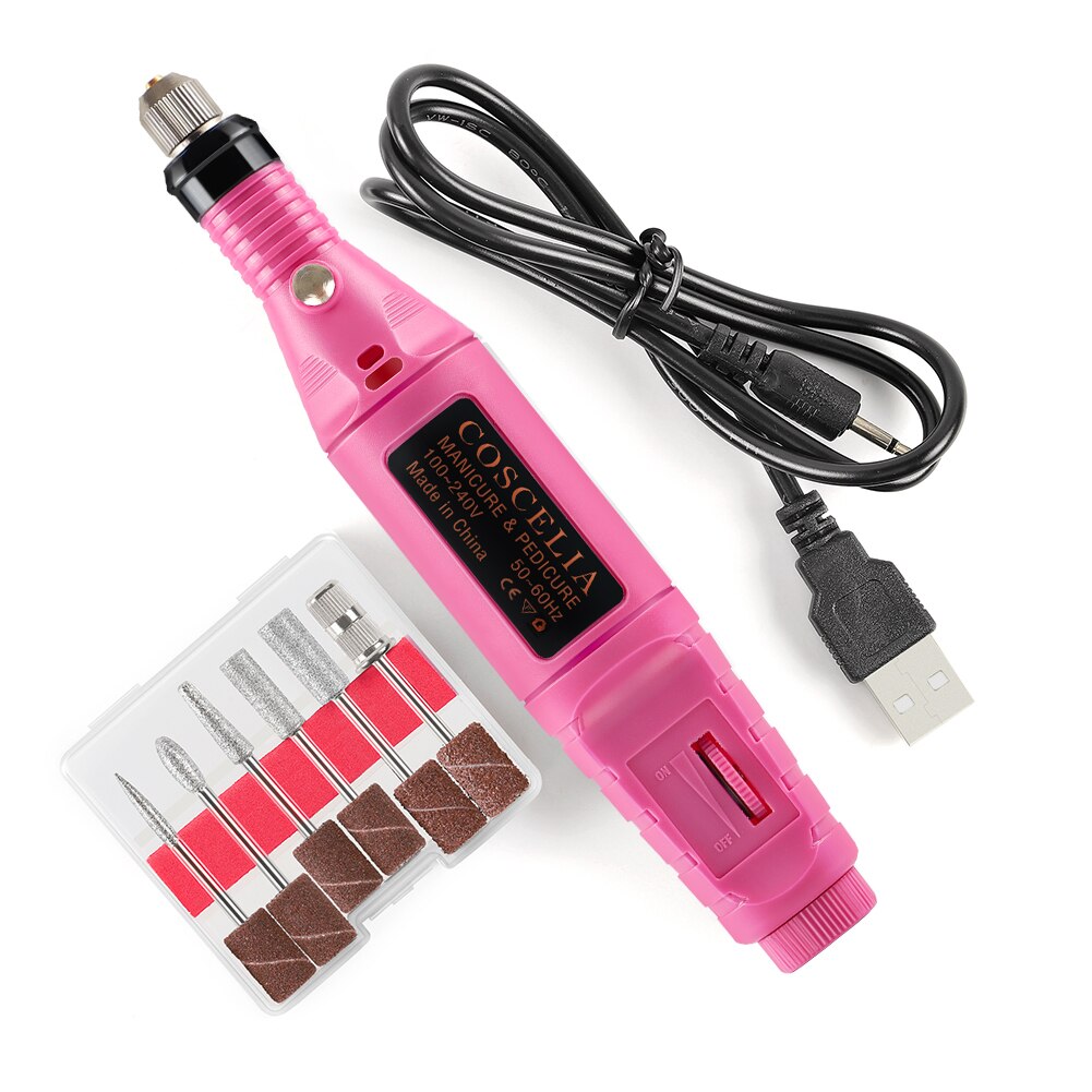 COSCELIA Electric Nail Drill Machine Manicure Machine Nail Art File Ceramic Nail Drill Bits Sanding Nail Tools Set