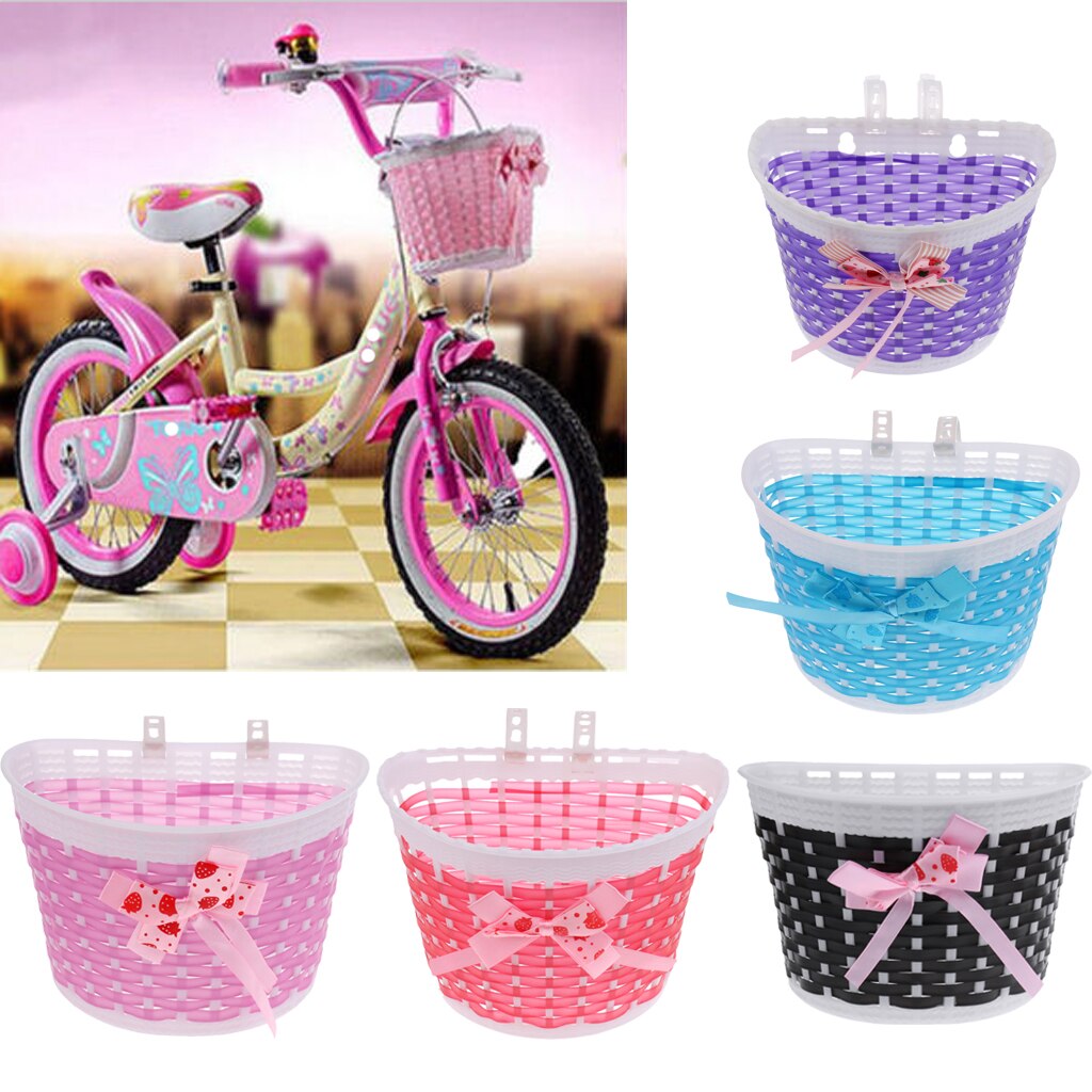 Panier de vélo avant pour enfants, sac de guidon, avec boucle à nœud papillon, facile à monter, détachable