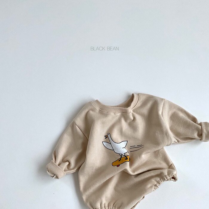 5127 -né bébé body automne Skateboard oie Onesies bébé fille une pièce vêtements à manches longues bébé garçon combinaison: apricot / 73cm