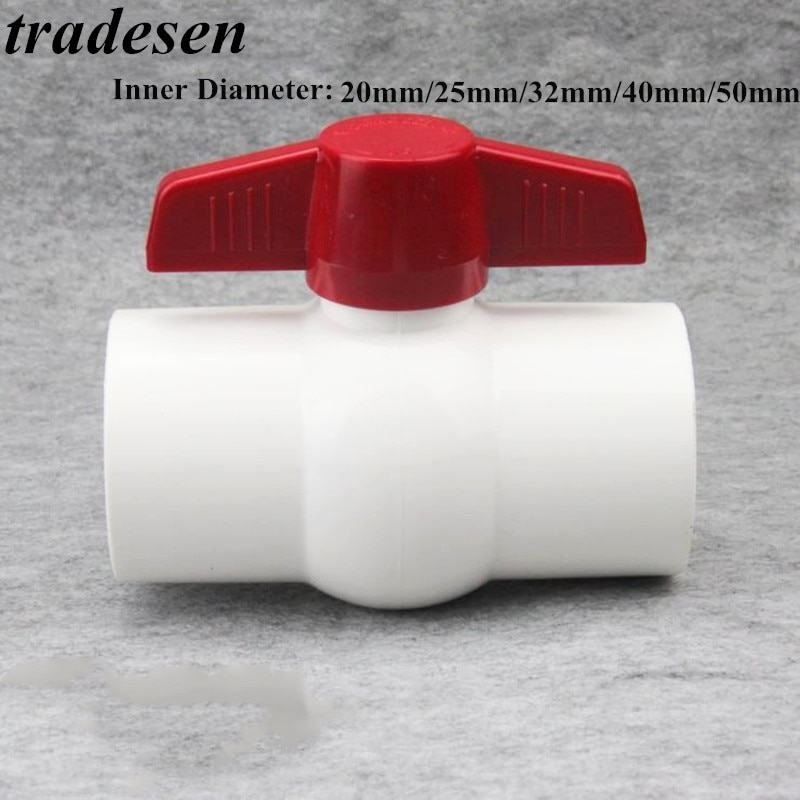 I.D20~50mm PVC Pipe Socket Ball Valve Coupler Adapter Watering Connectors Garden Irrigation Aquarium Fish Tank Joint