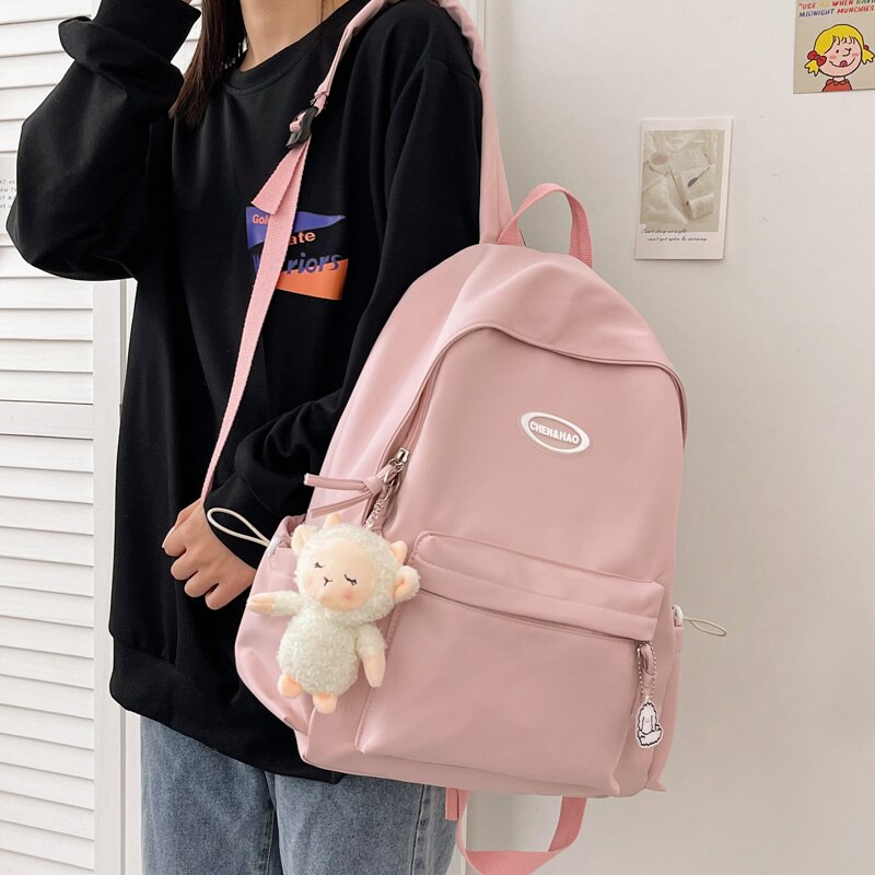 Kobiety plecak nastoletnie dziewczyny Kawaii nylon tornister kobiet student torba na ramię tornister koreańnarty styl stałe Bagpack książka Mochila