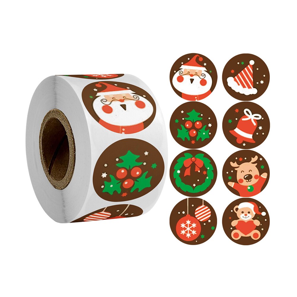 1 rol rond 13 ontwerpen vrolijke kerststickers bedankt stickers sluitlabels voor enveloppen kaarten verpakking scrapbooking: G