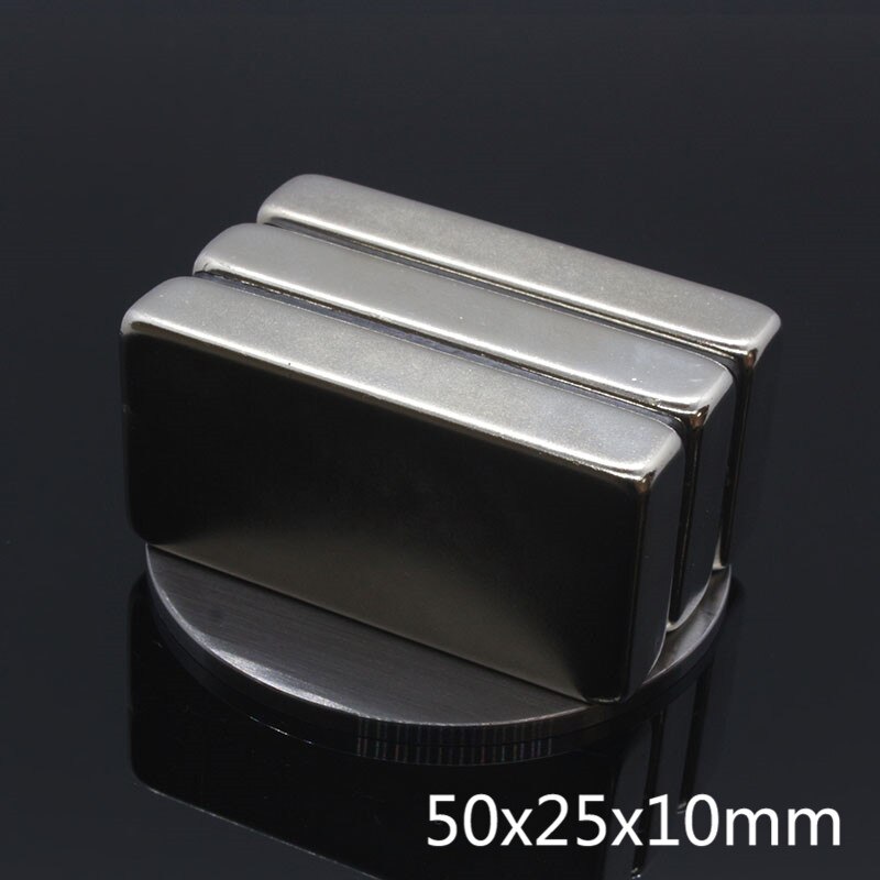 1Pc 50X25X10 Mm Blok Krachtige Neodymium Magneet Kubusvormig Ndfeb Zeldzame Aarde Magneten Permanet Super Sterke magneten 50*25*10