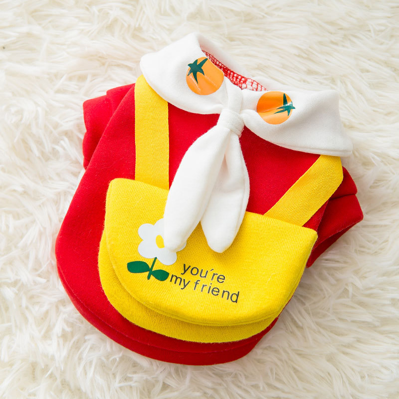 Winter Dog Clothes Cute Cartoon Dog Warm Hoodie Chihuahua French Bulldog Sweatshirt Puppy Outfit Coat Pet Dog Costume: XS / Red