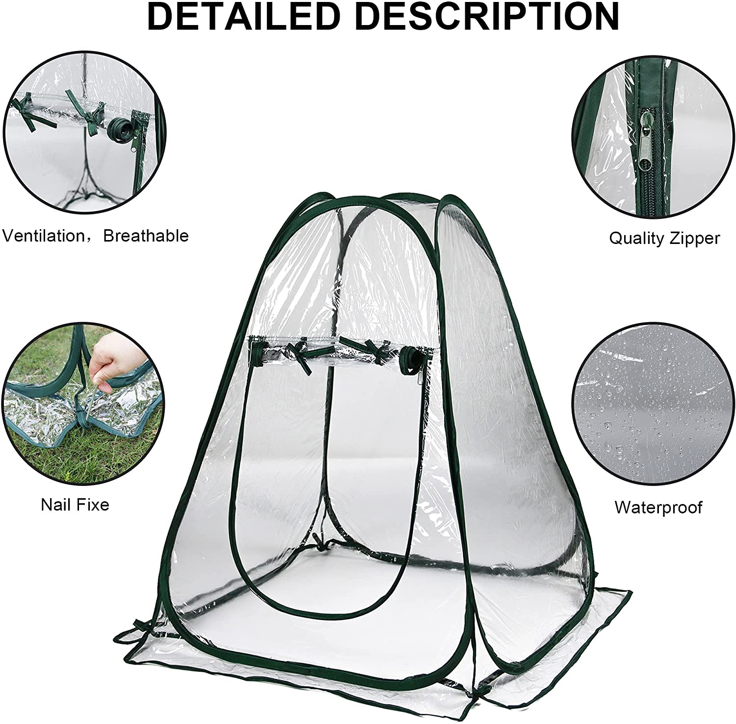 MINI Greenhouse PVC Transparent Portable Pop-Up Cover Plant Flower House Cold Frost Protector